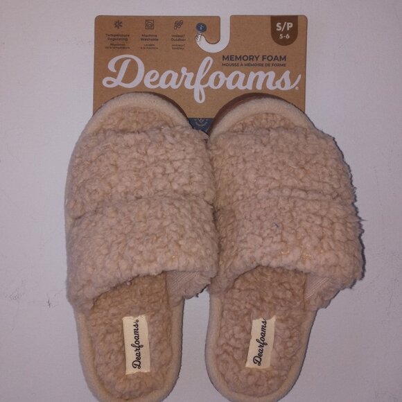 Womens Fluffy Sherpa Memory Foam Slippers size  5-6 - Picture 1 of 7
